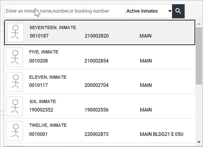 Inmate Selector - Recent Records