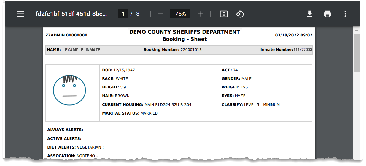 Booking Sheet