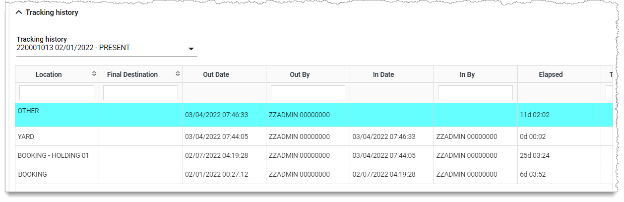Tracking History