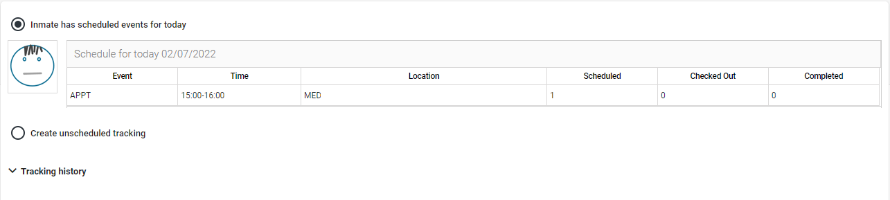 Inmate Tracking - Scheduled